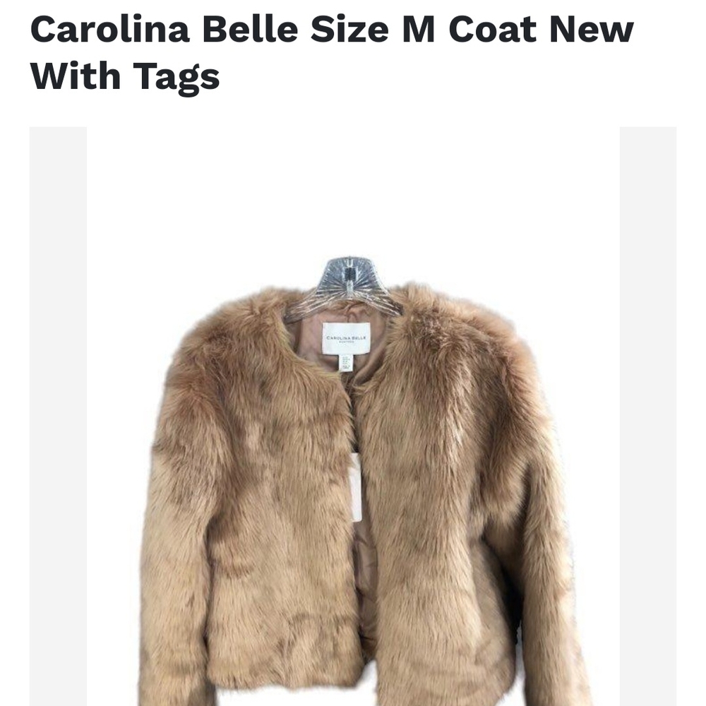 Carolina Belle Tan Teddy Jacket Plush Faux Fur